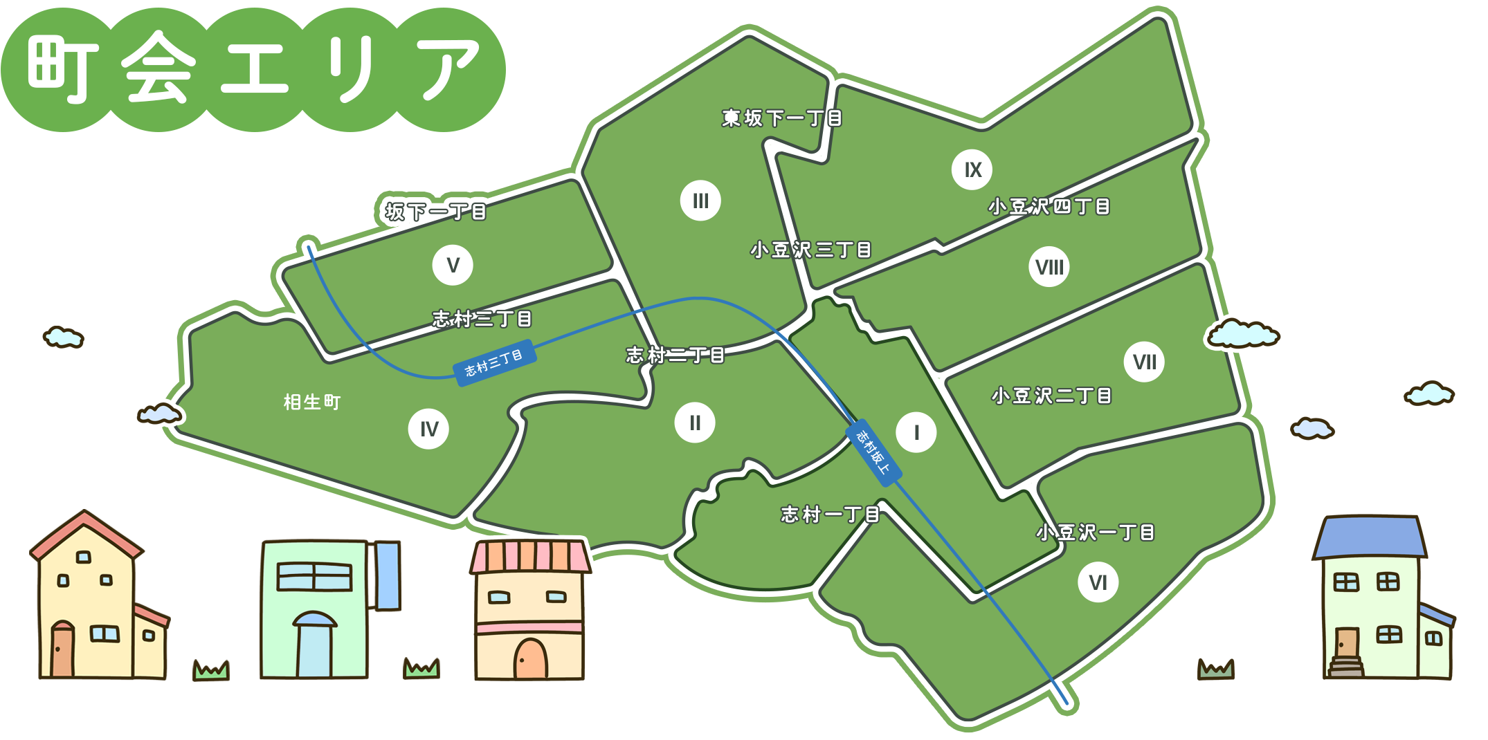 町会エリアのマップ